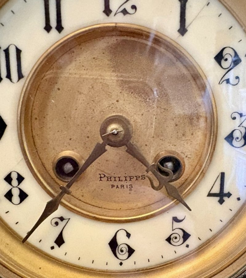 Antique Exceptional Large Victorian Marble Mantel Clock by Philippes Paris – 8 Day Movement - Image 3